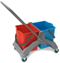 Doppelfahrwagen mit 2 x 25 l Eimer und Kunststoffpresse - 3
