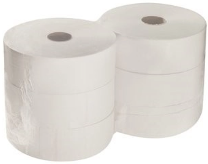 Jumbo-Toilettenpapier, 3-lagig, Zellstoff weiss, Ø 24 cm, 6 Rollen - 20047 - 1