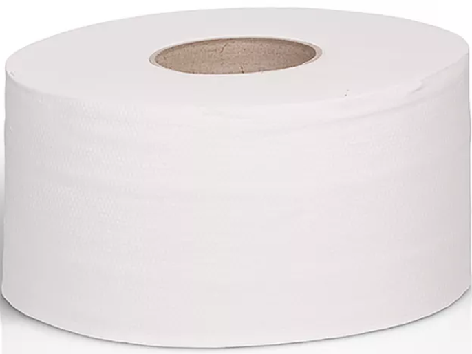 Jumbo-Toilettenpapier, 3-lagig, Zellstoff weiss, Ø 19 cm, 12 Rollen - 2