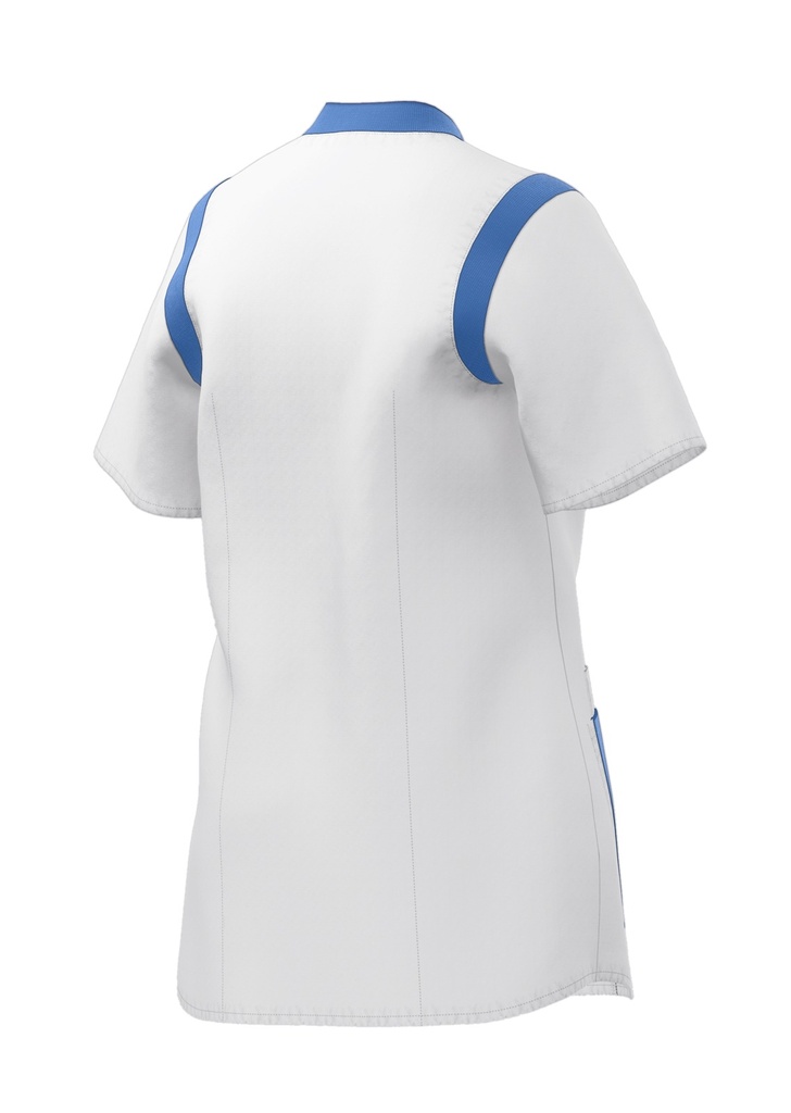 BP® STRETCH-Kasack für Damen 1710-684 Weiss / Azurblau 2