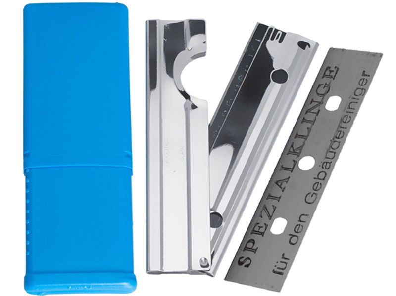 Klingenhalter 10 cm inklusive 10 Glashobelklingen und Etui