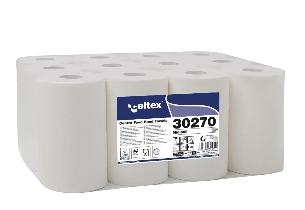 [C30270] Papierhandtuchrolle-MiniPull-Innenabrollung-2 Lagig 1x12