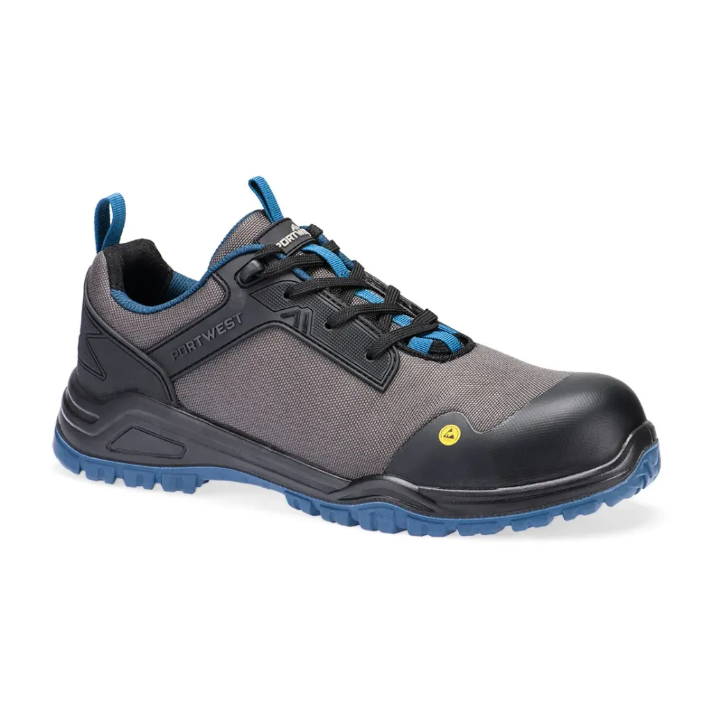 [FE11BTE38] Sicherheitsschuhe Composite Mesh Low Shoe S3S ESD SR FO FE11 (Black / Teal, 38)