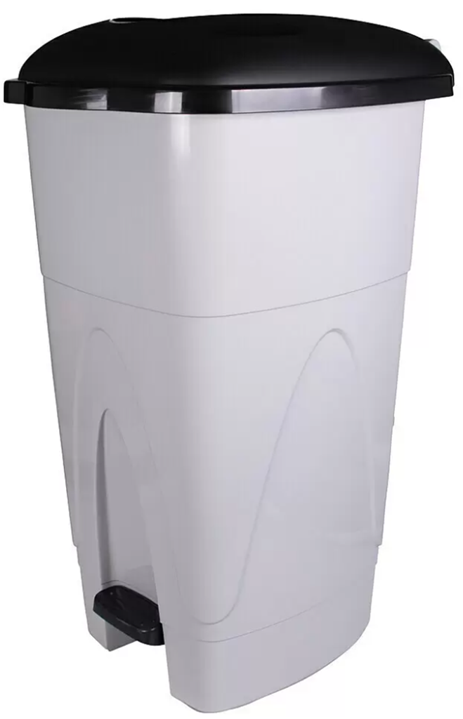 Abfalleimer Treteimer Kick 110 l, Grau/Schwarz