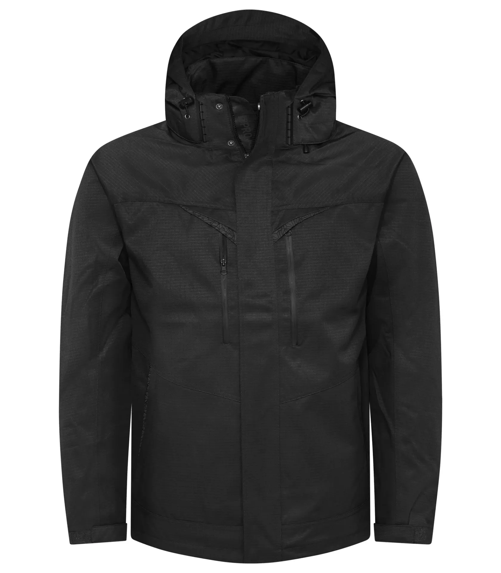 [645430-99-XS] Gefütterte Wind- und Wasserdichte Regenjacke 5430 (Schwarz, XS)