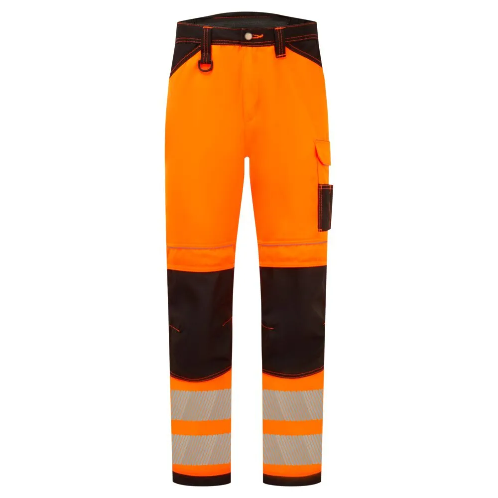 [PW340OBR28] Warnschutz- Arbeitsbundhose PW340 (Orange / Schwarz, 42)