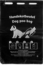 Hundekotbeutel HDPE , schwarz, mit weissem Druck