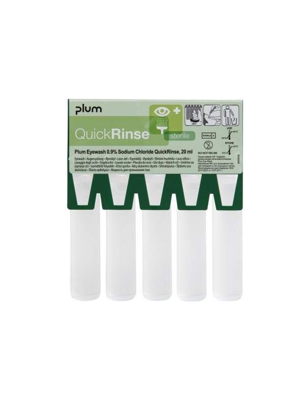 Plum QuickRinse Sterile Augenspüllösung Ampullen (Box mit 4 x 5 Ampullen)