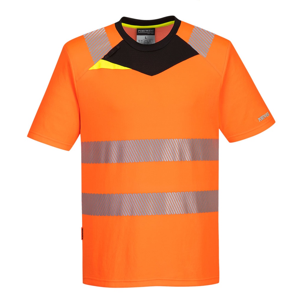 [DX413OBRS] Warnschutz T-Shirt kurzarm DX413 (Orange / Schwarz, S)