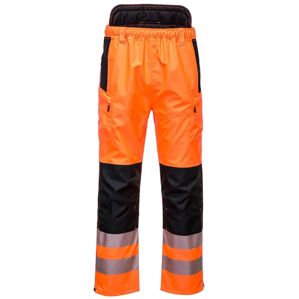 [PW342OBRS] Warnschutz Regenbundhose PW342 (Orange / Schwarz, S)