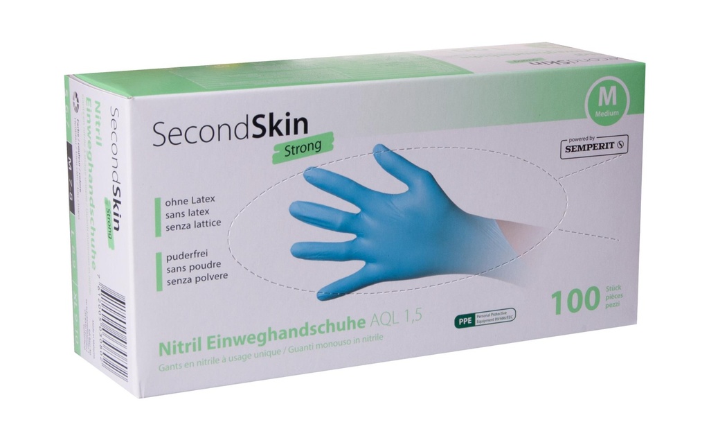 Einwegschutzhandschuhe SecondSkin Nitril "Strong" Blau