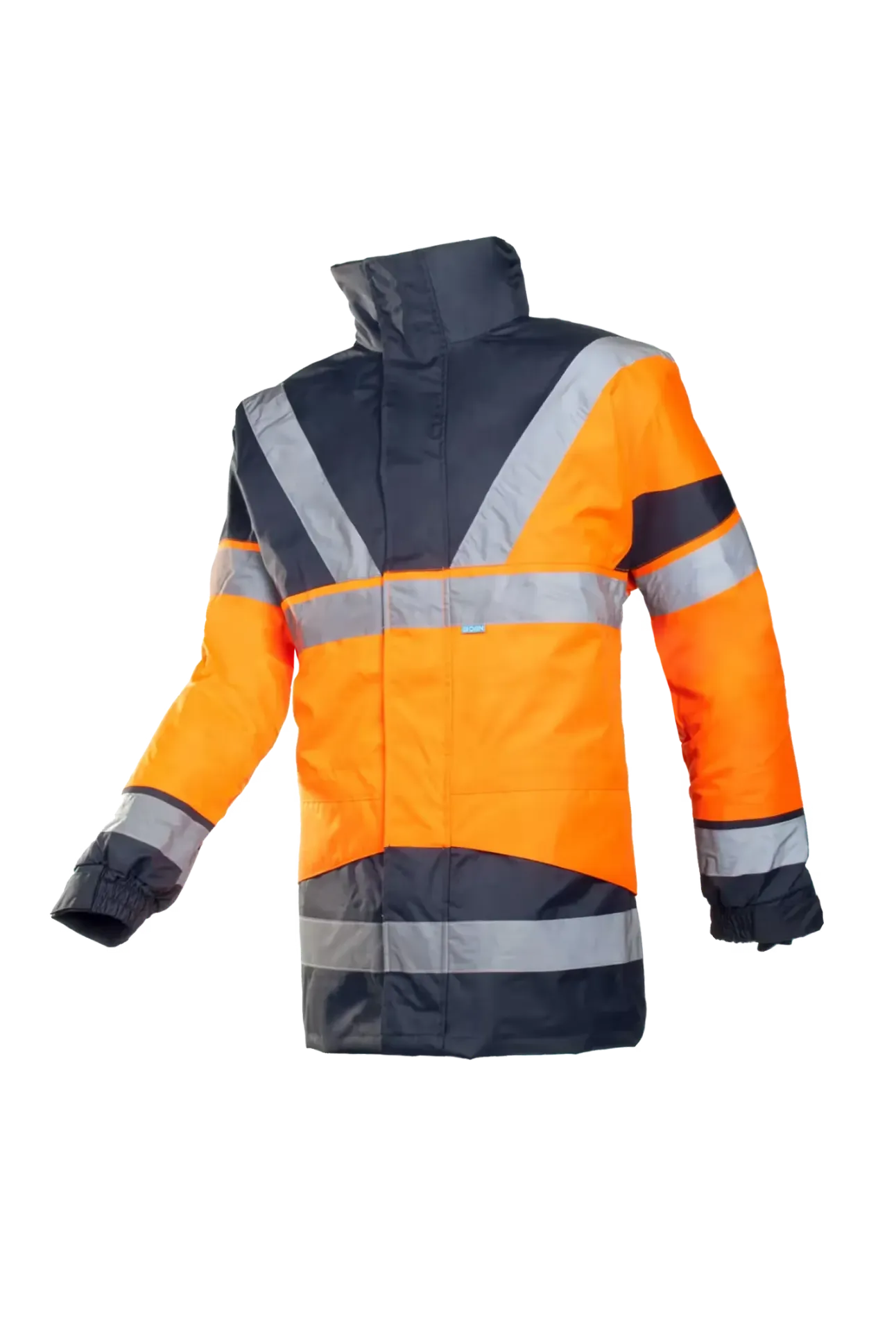 [209AN2X93-279-XS] Warnschutz-Regenparka Skollfield (XS, Leuchtorange / Marine)