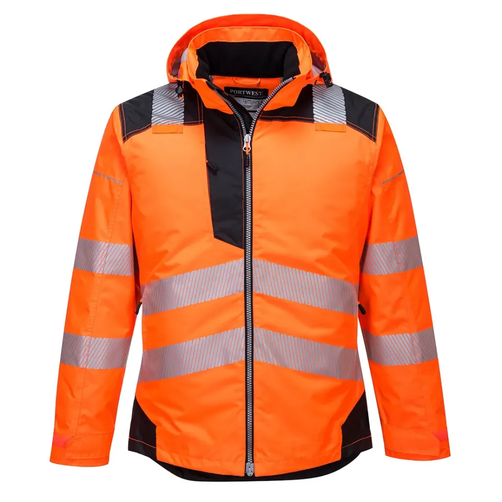[T400OBRXS] Warnschutz-Winter Jacke T400 (Orange / Schwarz, XS)