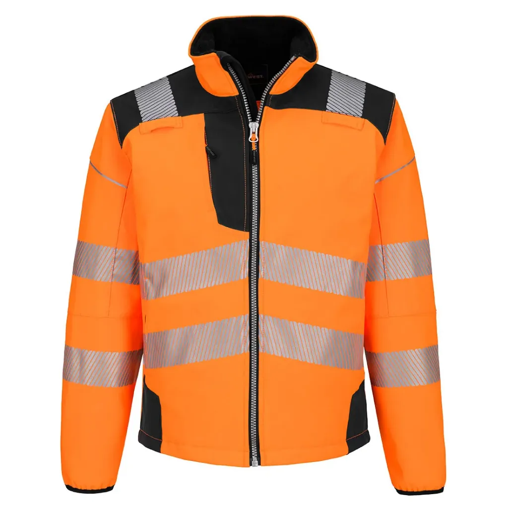 [T402OBRXS] Warnschutz Softshelljacke T402 (Orange / Schwarz, XS)