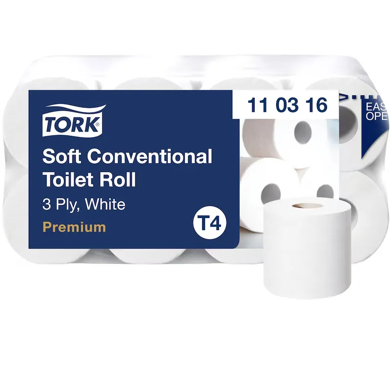 [110316] Toilettenpapier Tork Premium Kleinrollen – T4 System Zellstoff, 3-lagig