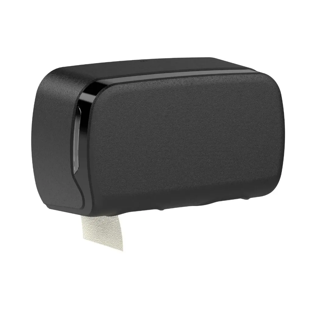 [88565] Toilettenpapierspender, für 2 Rollen (Schwarz)