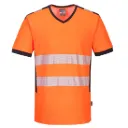 T-Shirt mit V-Ausschnitt und Mesheinsatz PW310