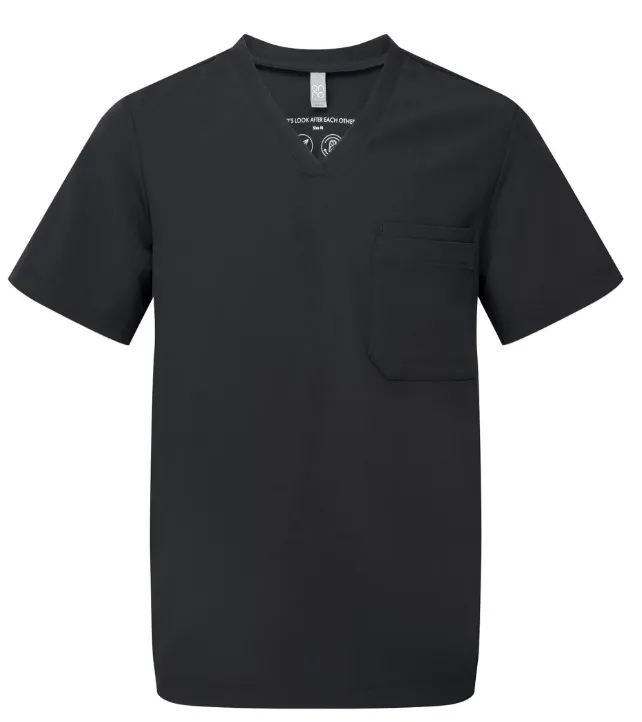 Stretch-Tunika für Herren mit kurzen Ärmeln NN200 (Schwarz, S)