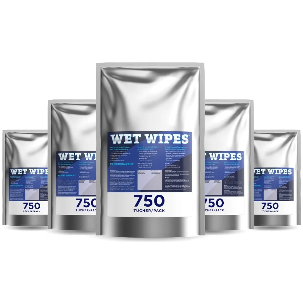 Desinfektionstücher Wet Wipes alkoholfreie Desinfektionstücher 21 x 24 cm