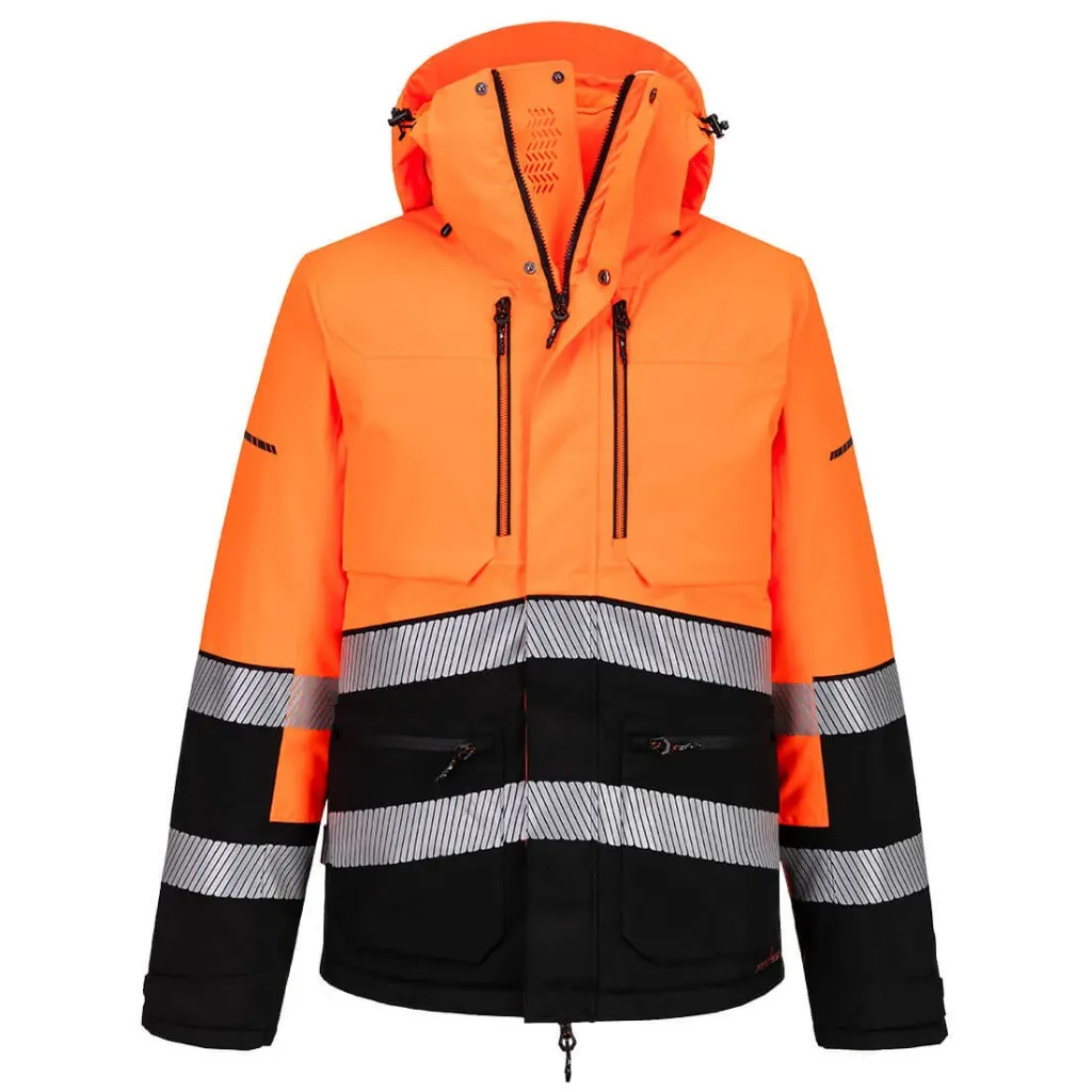 [EV467OBRS] Hi-Vis Winter Jacke EV467 (Orange / Schwarz, S)