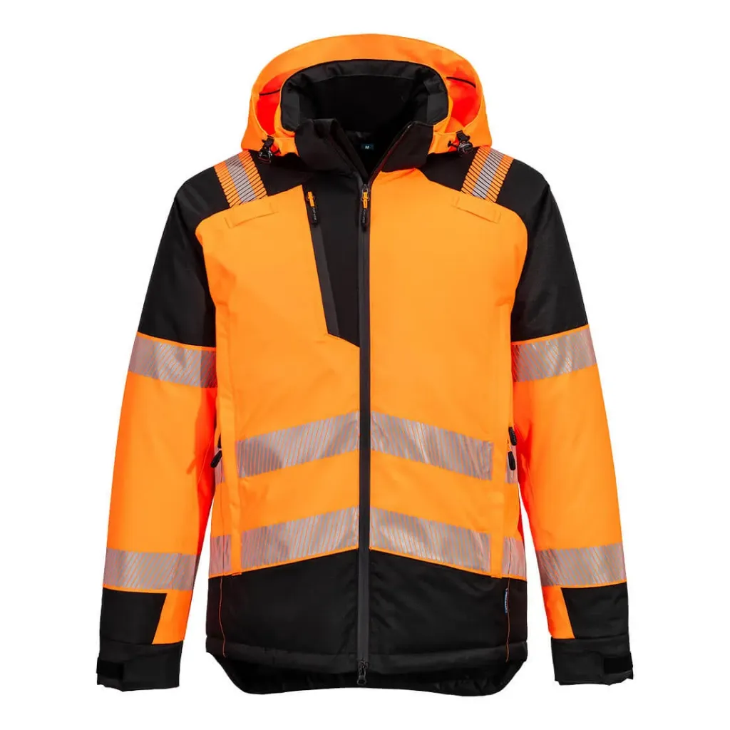 [T160OBRS] Hi-Vis Winterjacke T160 (Orange / Schwarz, S)