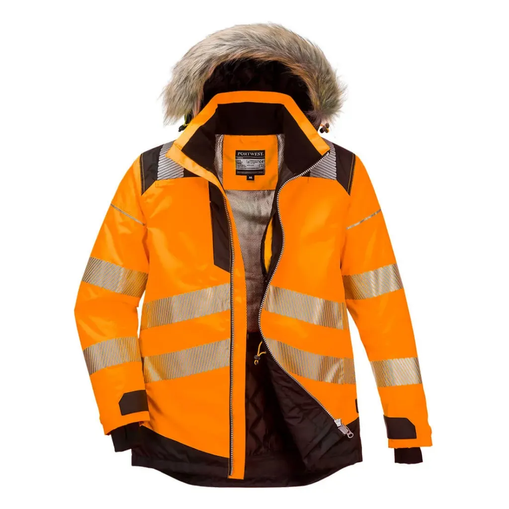 [PW369OBRS] Hi-Vis Winterparka PW369 (Orange / Schwarz, S)