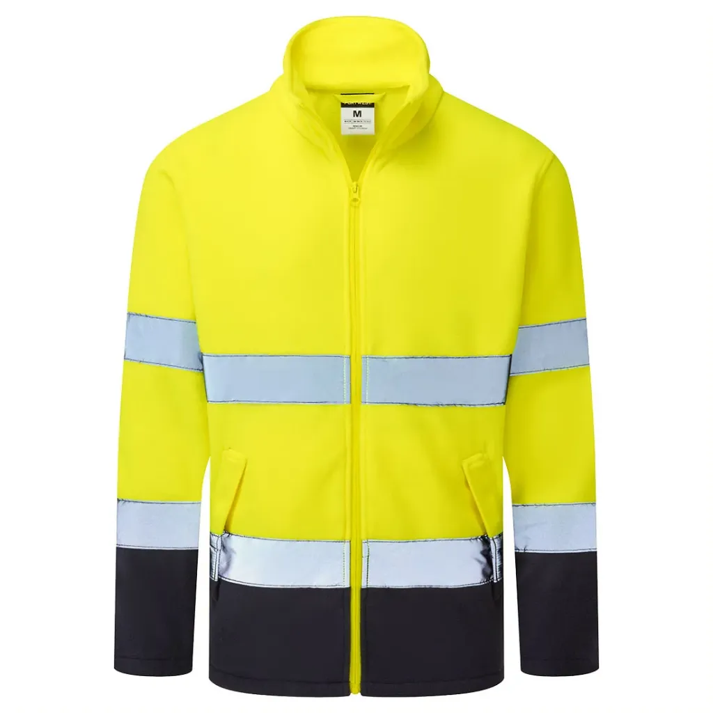 [ES251YNRXS] Essential Hi-Vis Contrast Fleece ES251 (Gelb / Marine, XS)