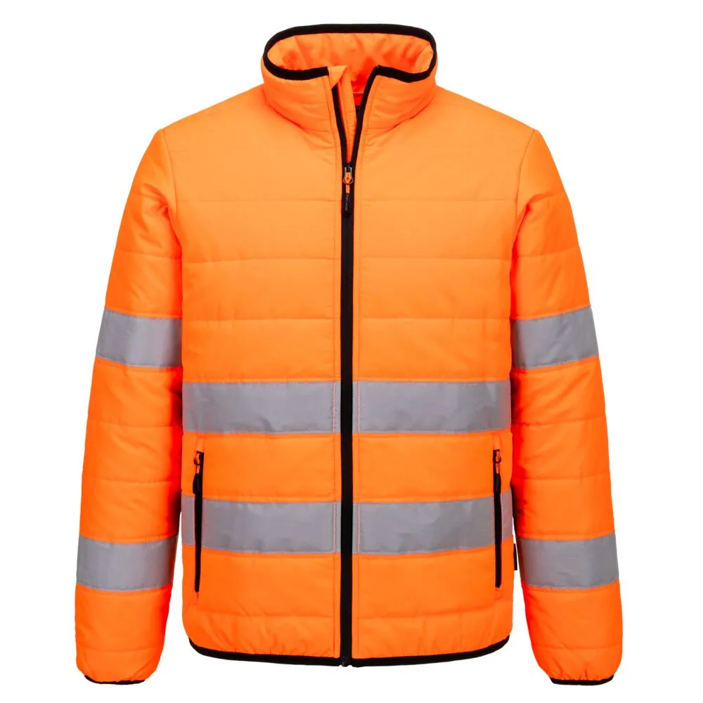 [S617OBRS] Hi-Vis Steppjacke S617 (Orange / Schwarz, S)