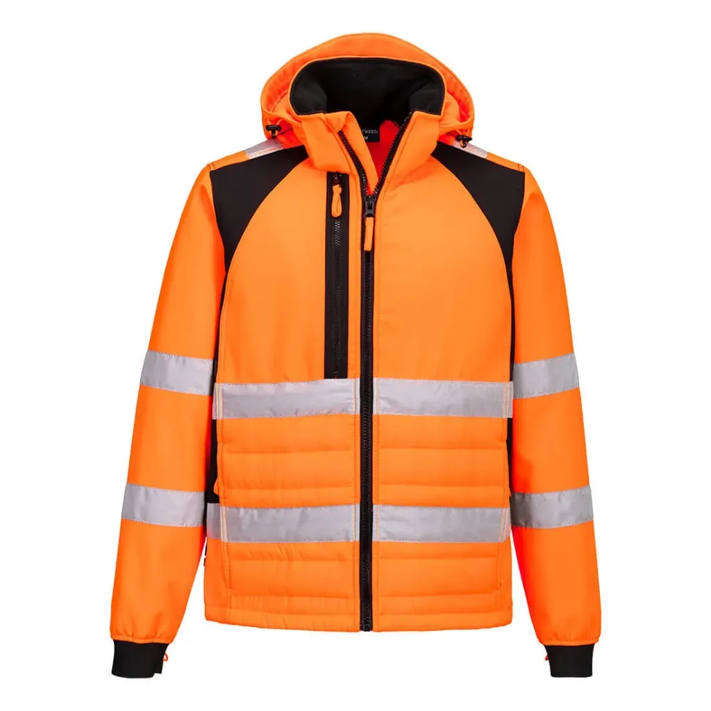 [CD863OBRS] Hi-Vis Hybrid Jacke CD863 (Orange / Schwarz, S)