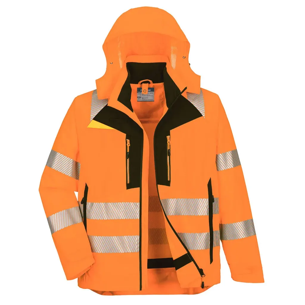[DX466OBRS] Hi-Vis 4-in-1 Jacke DX466 (Orange / Schwarz, S)