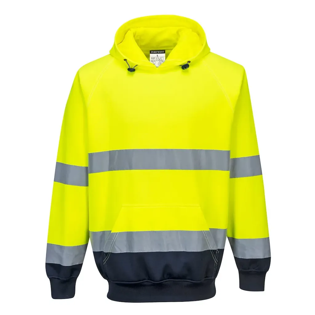 Hi-Vis Kontrast Kapuzen-Sweatshirt B316