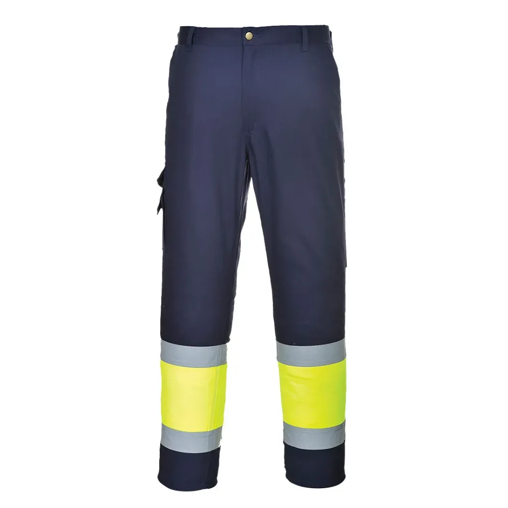 [E049YNRS] Hi-Vis Kontrast Service Bundhose E049 (Gelb / Marine, S)