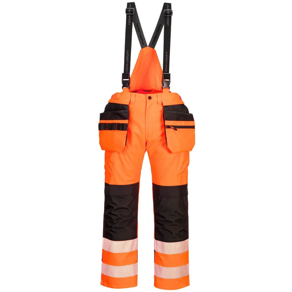 [PW356OBRS] Hi-Vis Regenhose PW356 (Orange / Schwarz, S)