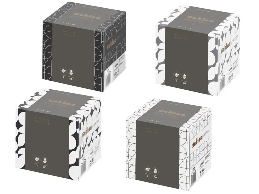 Kosmetiktücher Würfelbox Prestige weiss 3-lagig 100% Zellstoff