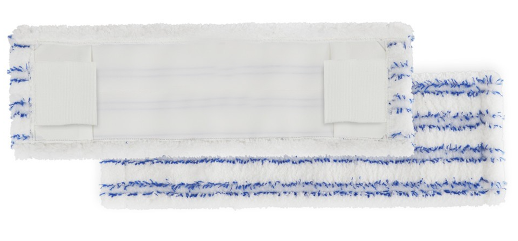 [57-14301501] Mikrofasermopp weiss/blau Tasche und Lasche (50 cm)