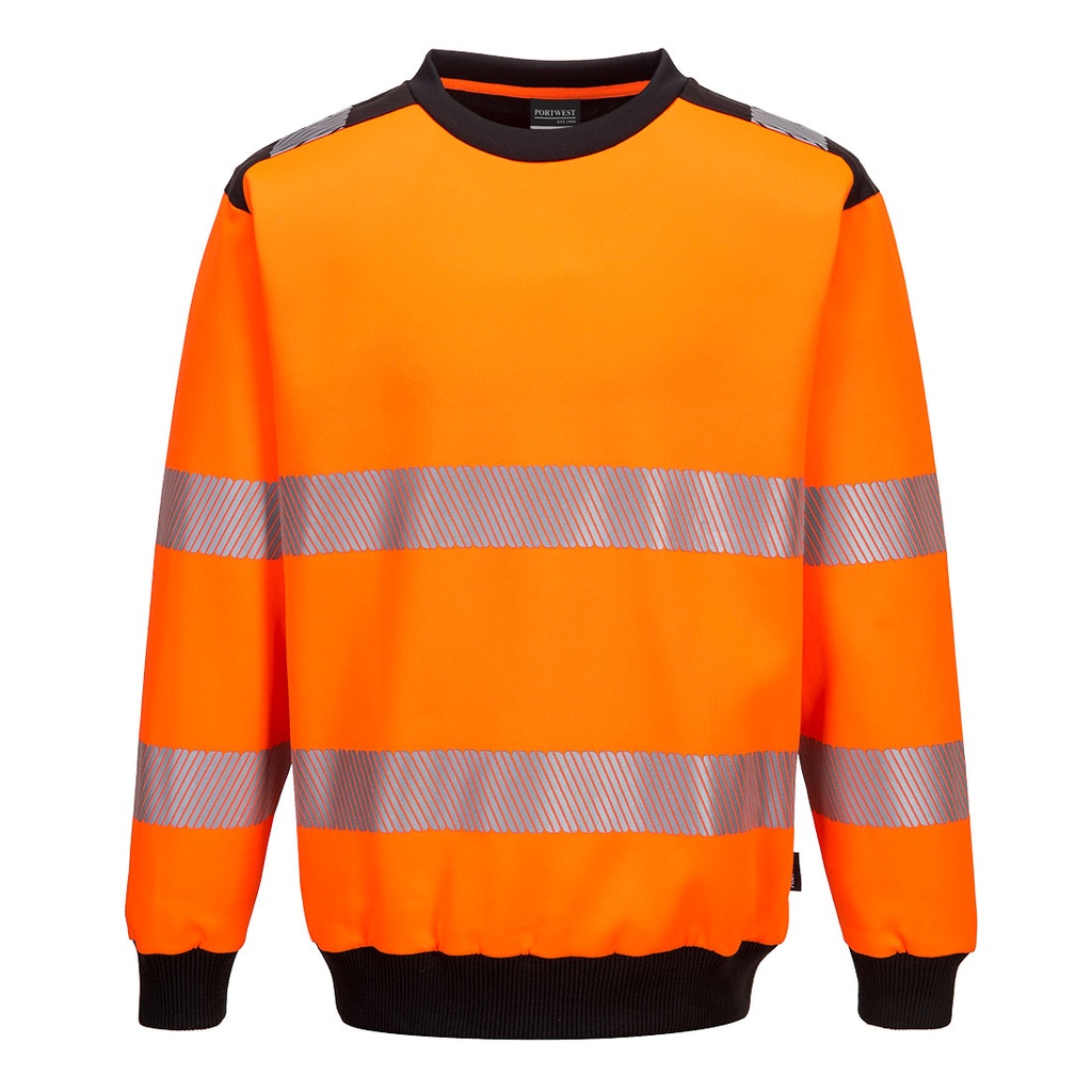 [PW379OBRS] Hi-Vis Sweatshirt PW379 (Orange / Schwarz, S)