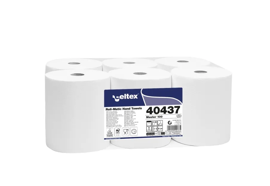[C40437] Papierhandtuchrolle 3-lg 100 m, Nicht Perforiert 1x6