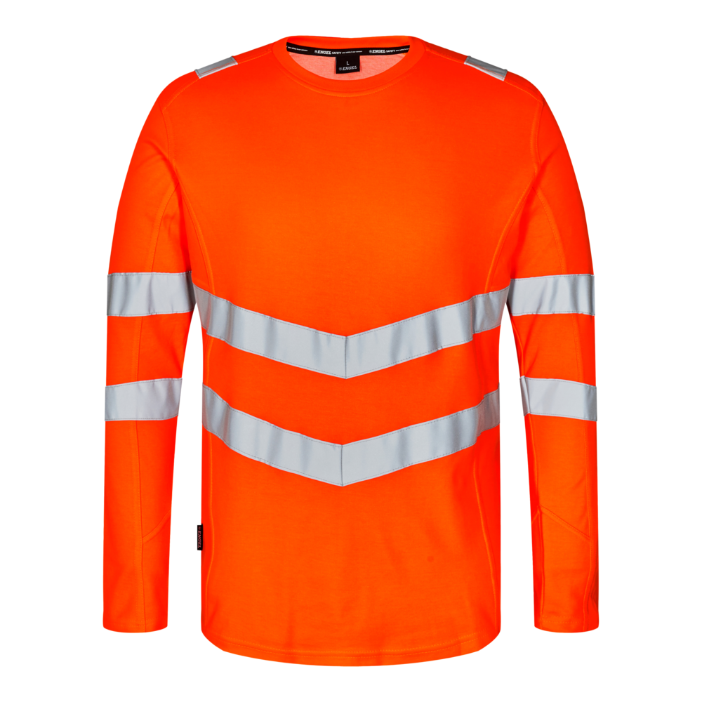 [9545-182-10-XS] Safety Langarm-Shirt (HV Orange, XS)