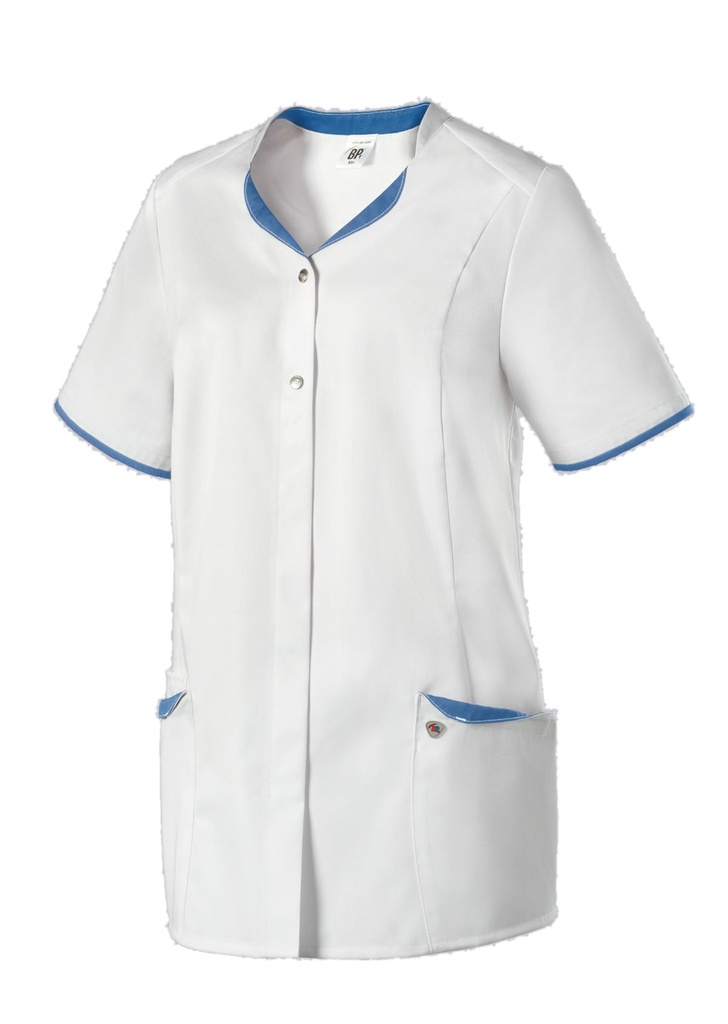 [1702-485-2106-XSn] BP® Kasack für Damen 1702-485 (XS, Weiss / Azurblau)