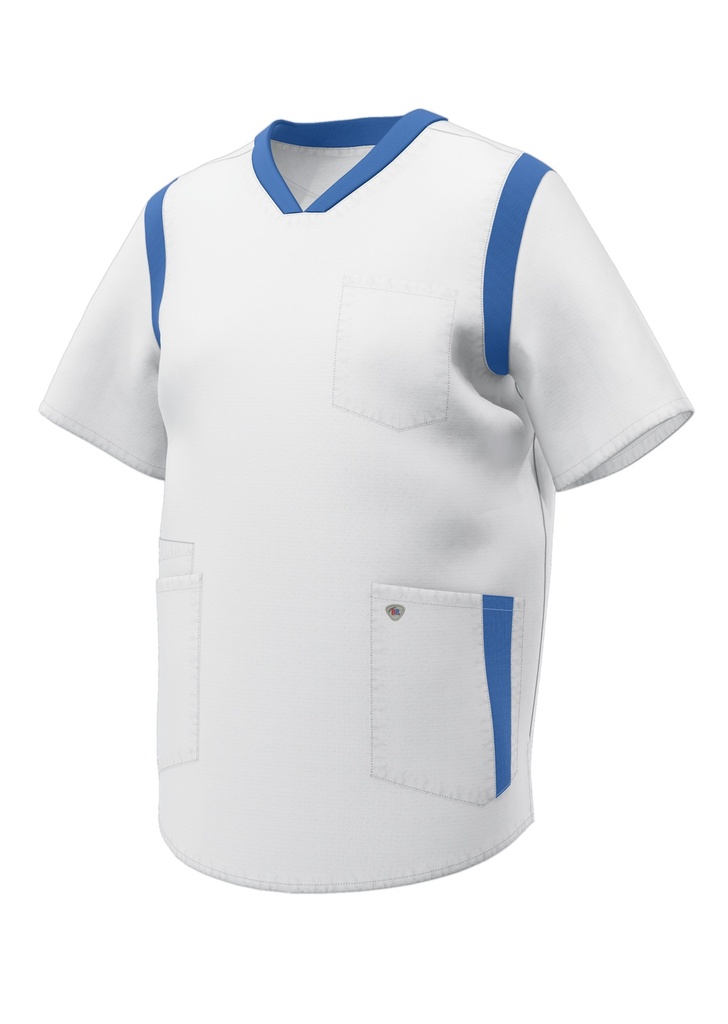 [1713-684-2106-XSn] BP® Leichter Schlupfkasack für Sie & Ihn 1713-684 (XS, Weiss / Azurblau)